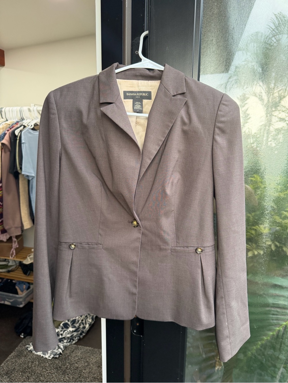 Banana Republic Women's Taupe Single-Button Blazer